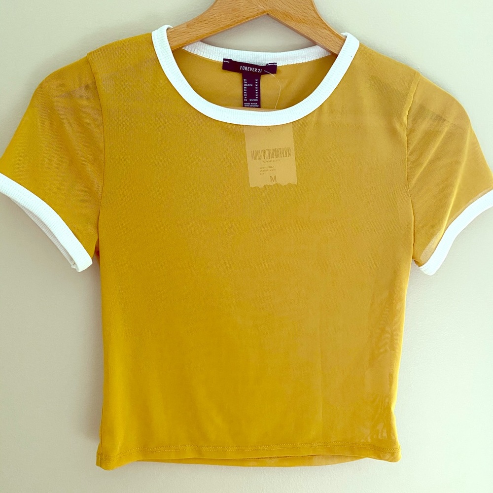 Mesh Gold Crop-Top with Tags!!!